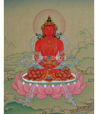 Compact Thangka of Amitayus Buddha 