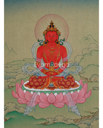 Compact Thangka of Amitayus Buddha 