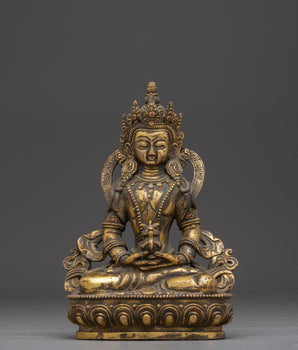 Handcrafted Copper Amitayus Statue