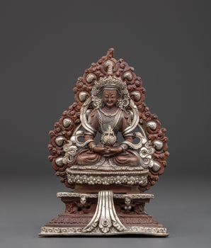 Silver Plated Amitayus Statue | Buddha of Eternal Life