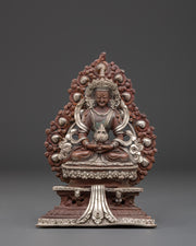 Silver Plated Amitayus Statue | Buddha of Eternal Life