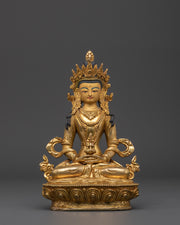 Gold Plated Amitayus Statue | Buddha of Eternal Life