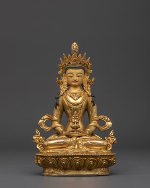 Gold Plated Amitayus Statue | Buddha of Eternal Life