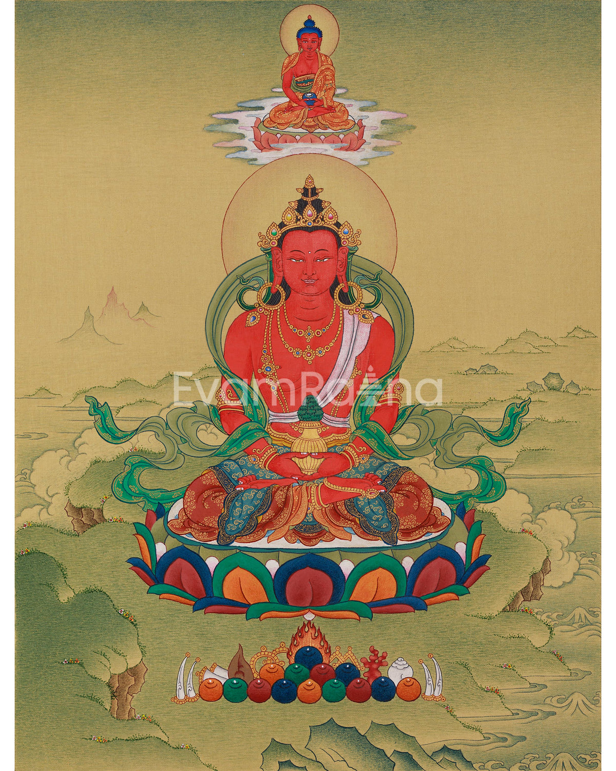 Amitayus & Amitabha Buddha Painting 