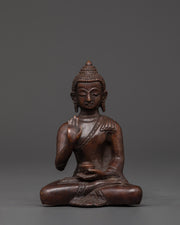Fearless Deity Amoghasiddhi Oxidized Copper Statue