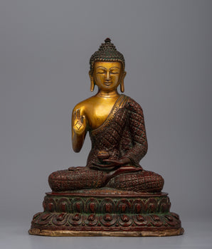 Lord Brass Amoghasiddhi Buddha Statue