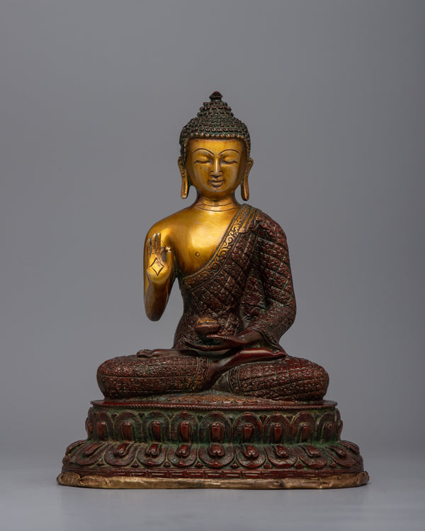 Lord Brass Amoghasiddhi Buddha Statue