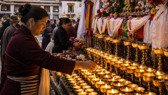 Visit a monastery, make offerings, and Light Butter Lamps for Loved Ones
