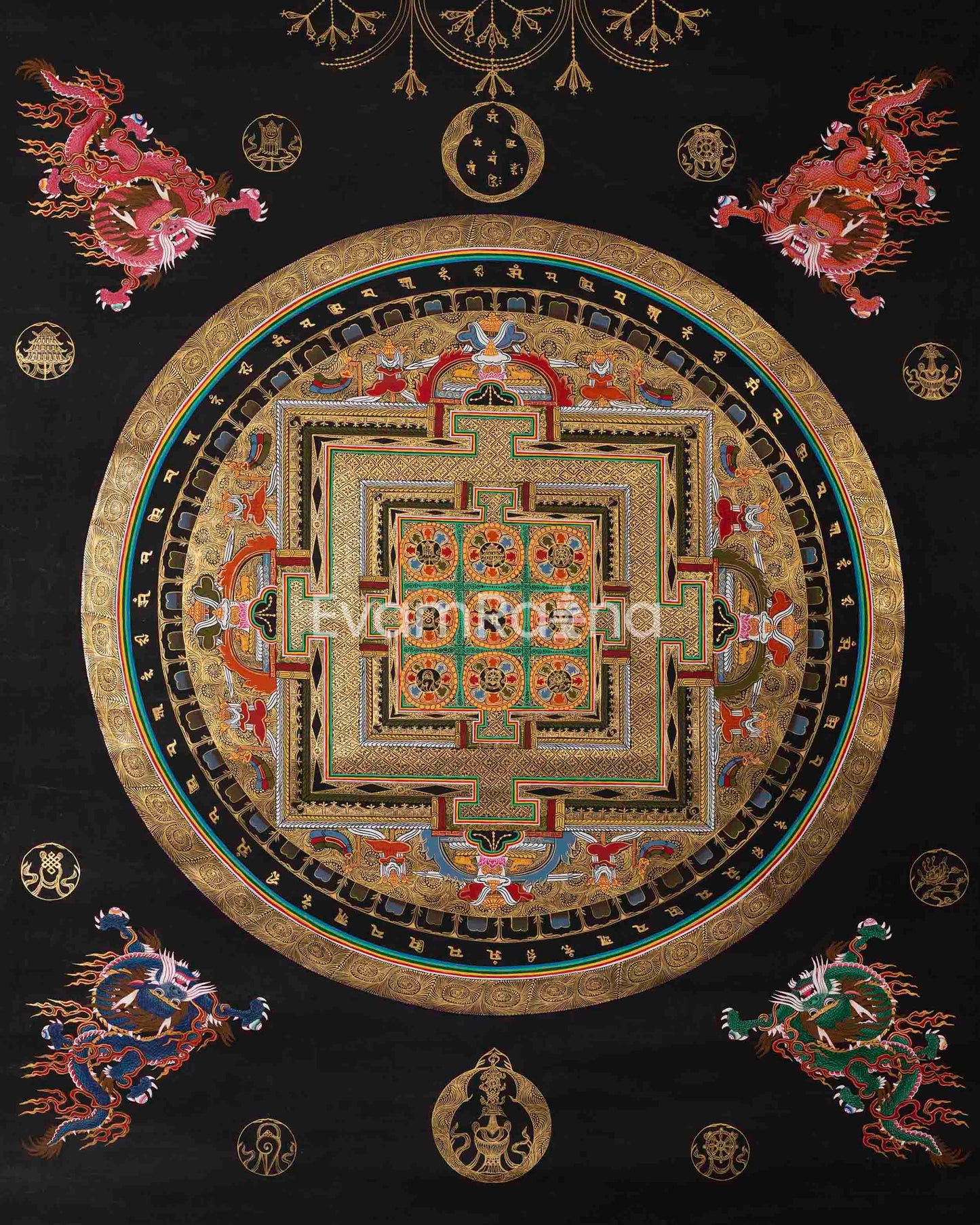 Auspicious Mandala Thangka Print 