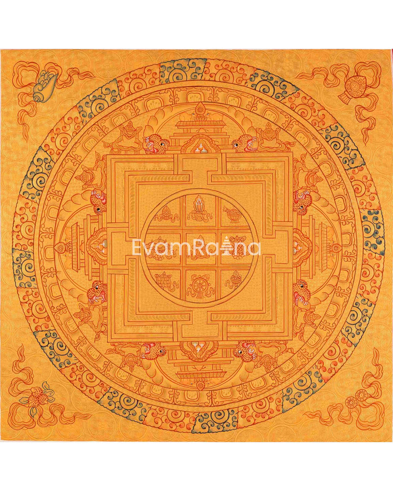 Original Hand-Painted 8 Auspicious Mandala Thangka Art | Tibetan Thangka Painting