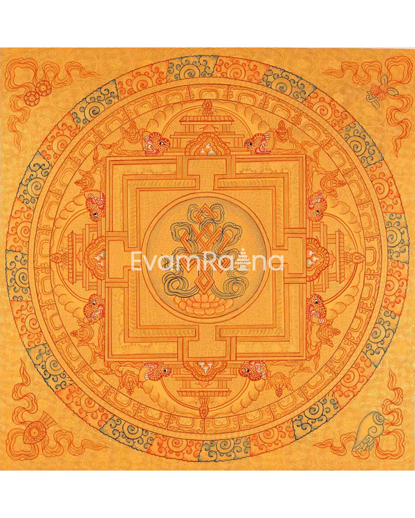 Hand Painted Auspicious Mandala Tibetan Thangka