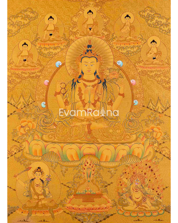 Avalokiteshvara Chengrezig Thangka 
