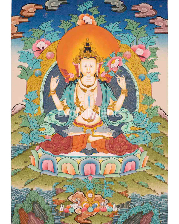 Avalokiteshvara Chengrezig Thangka 