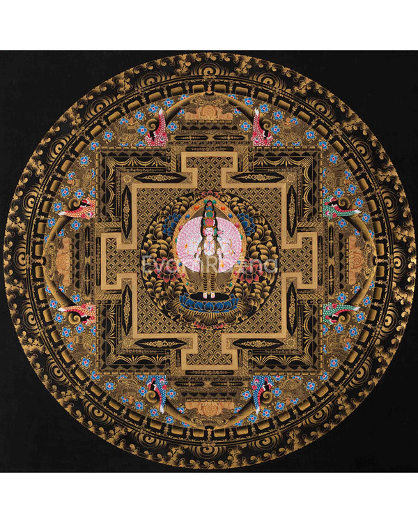 Avalokiteshvara Mandala Print For Practice Of Compassion