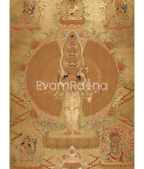 Golden Avalokiteshvara Thangka