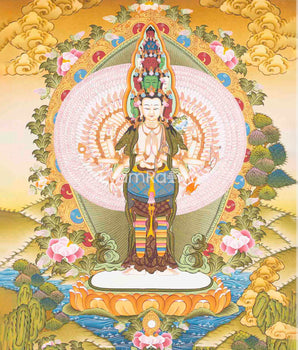 Avalokiteshvara Thangka Art | Religious Painting | Wall Decors