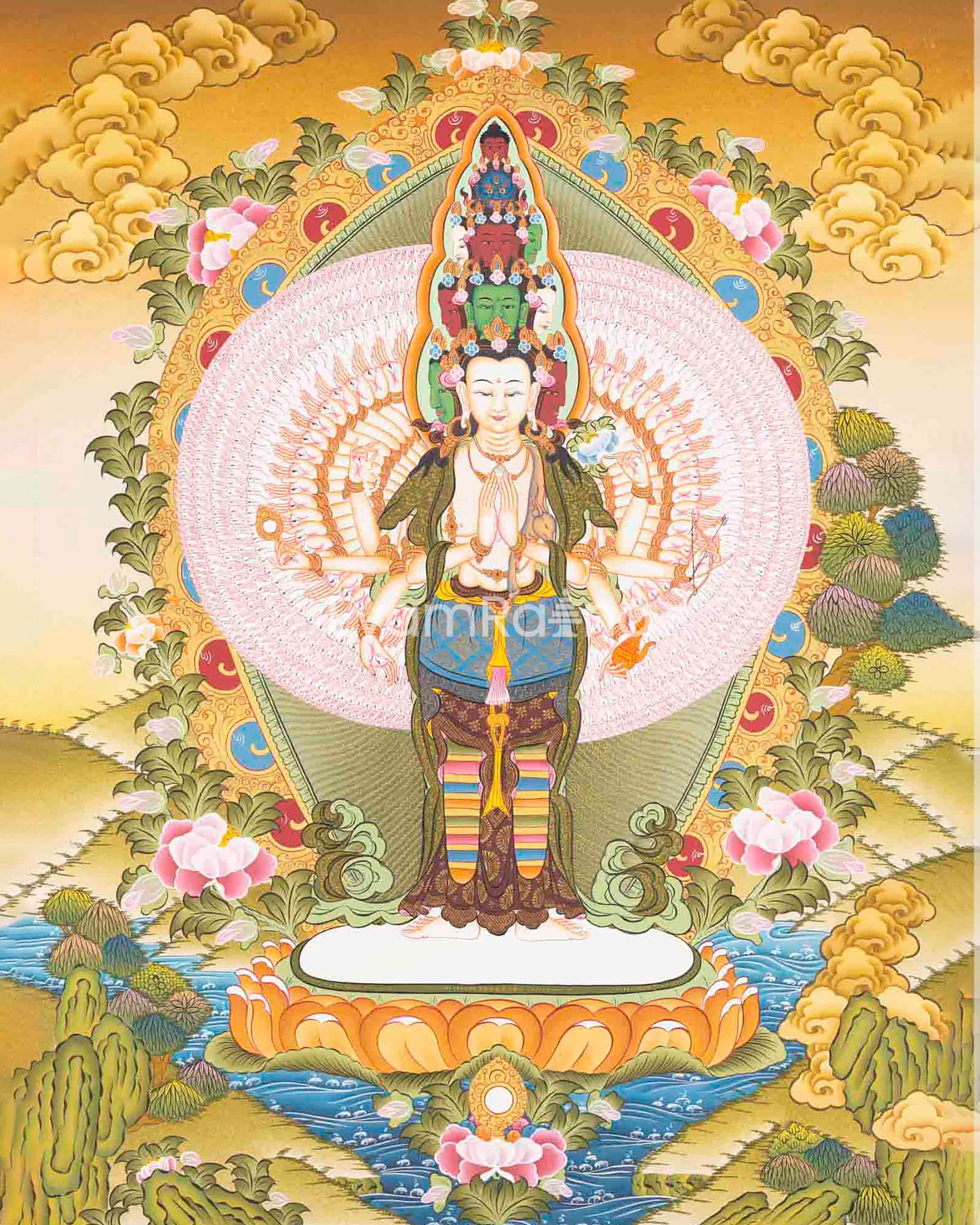 Avalokiteshvara Thangka Art | Religious Painting | Wall Decors