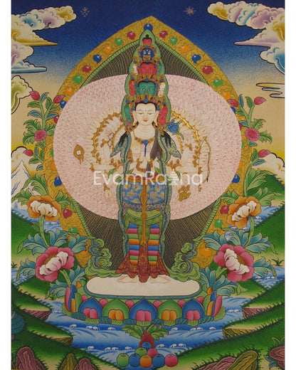 Avalokiteshvara Thangka Painting | Tibetan Buddism | Buddhist Arts | Religious Painting |