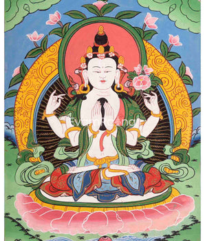 Avalokitesvara Chengrezig Thangka