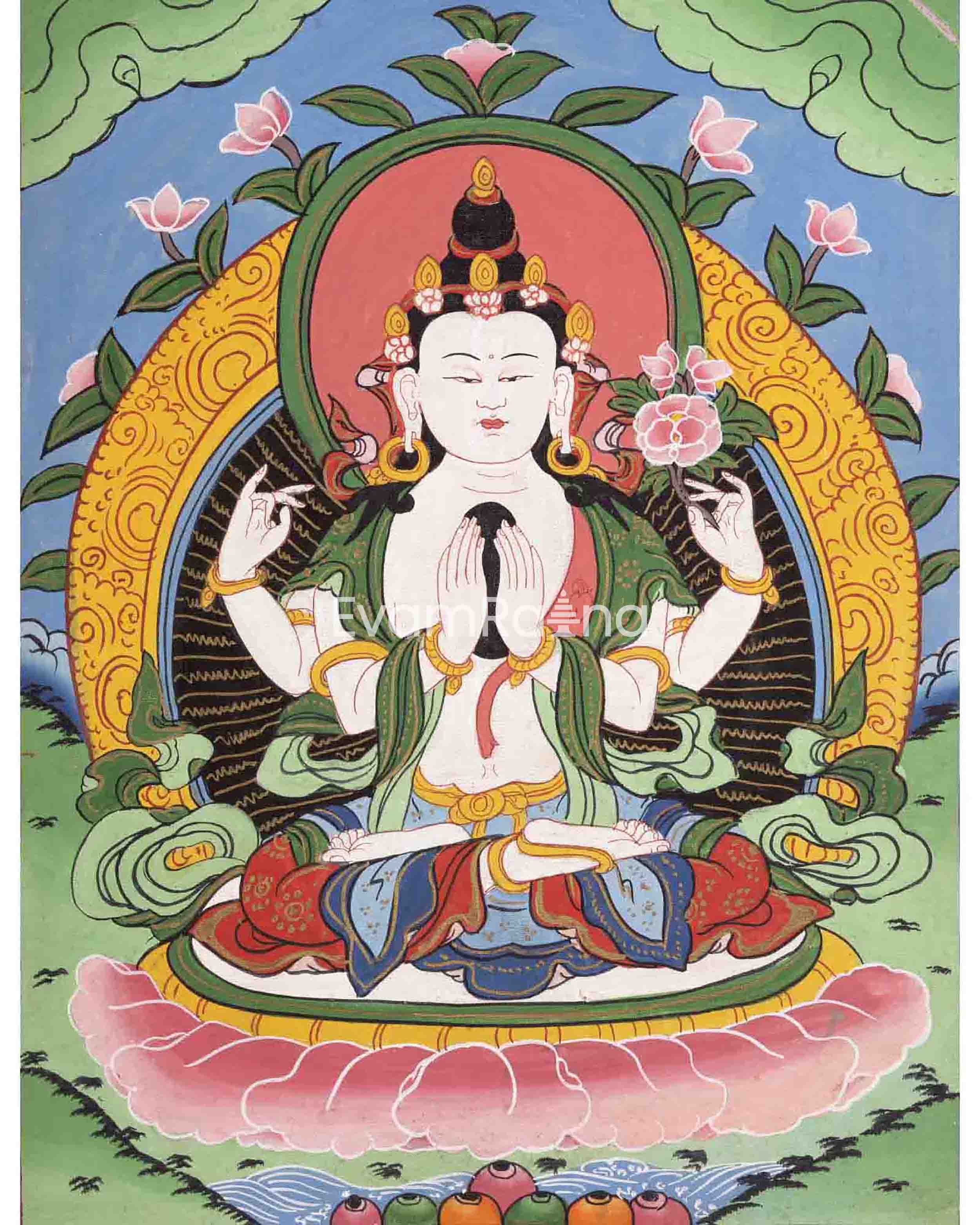 Avalokitesvara Chengrezig Thangka
