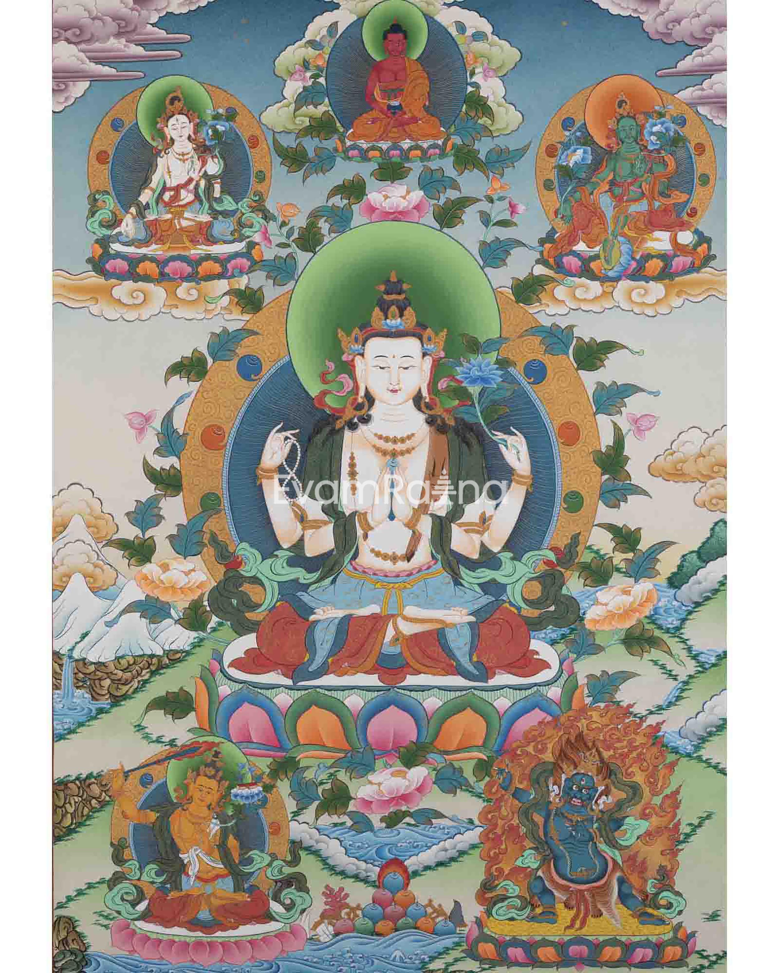 Avalokitesvara Chengrezig Thangka