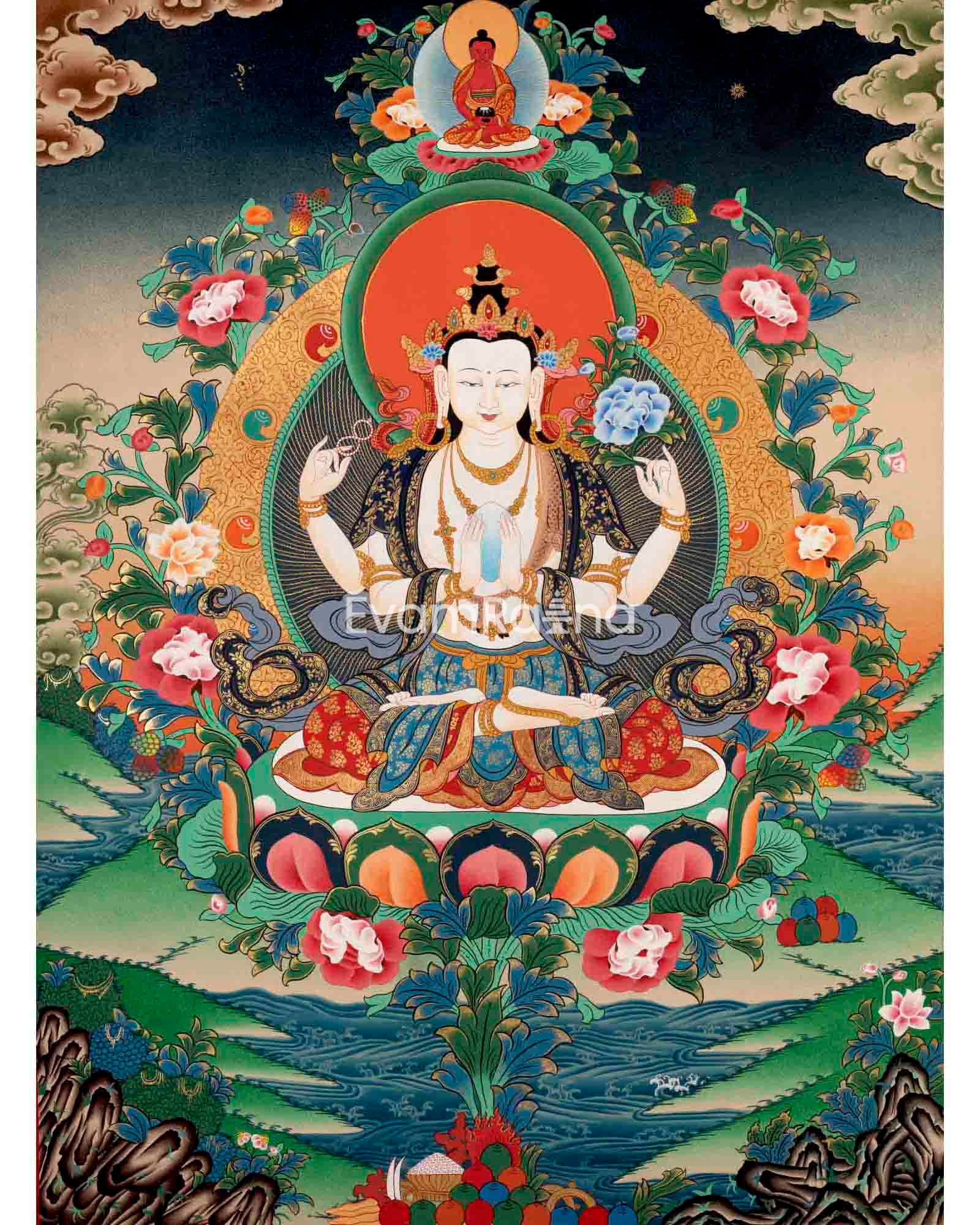 Avalokitesvara Chengrezig Thangka 