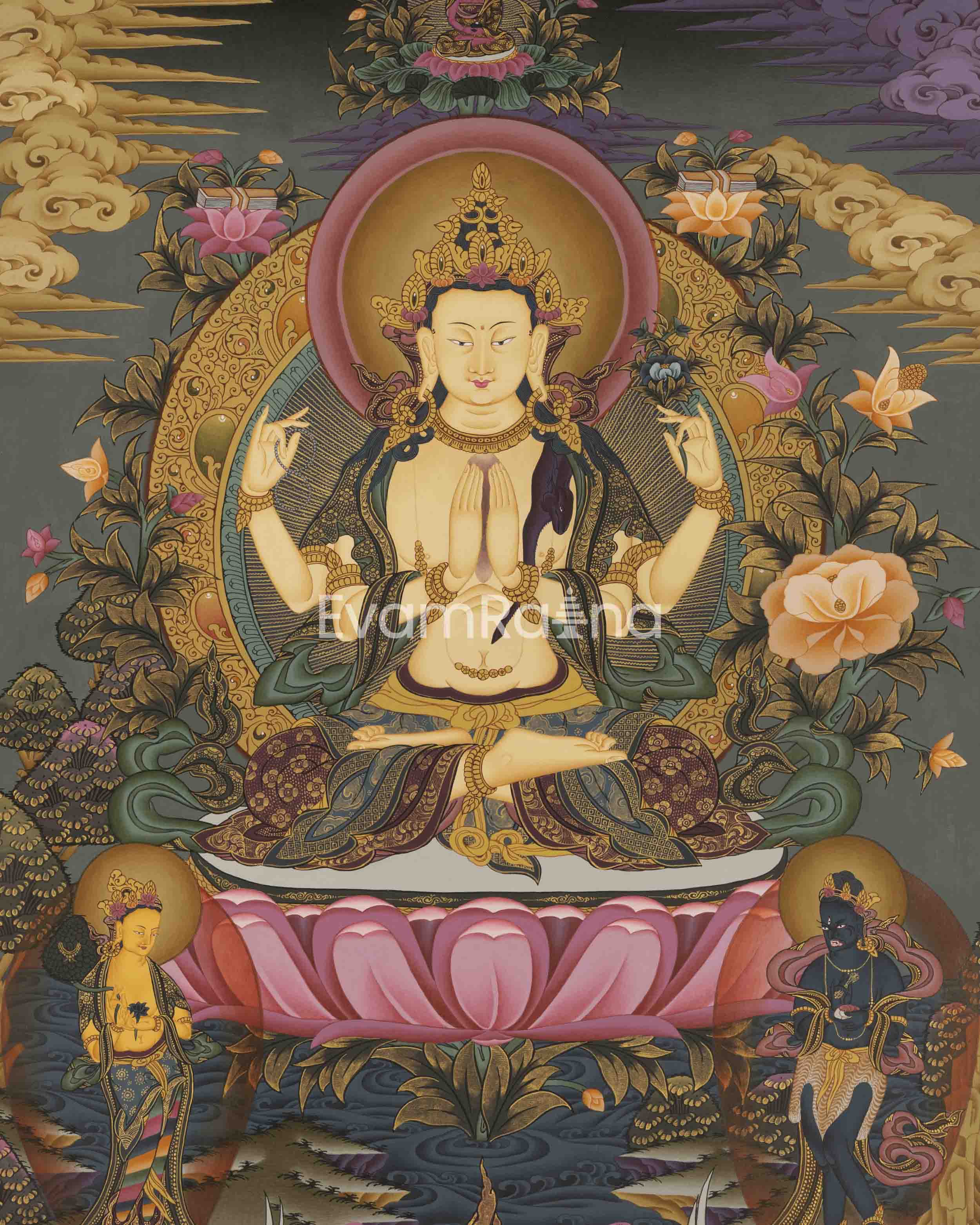 Avalokitesvara Chengrezig Thangka