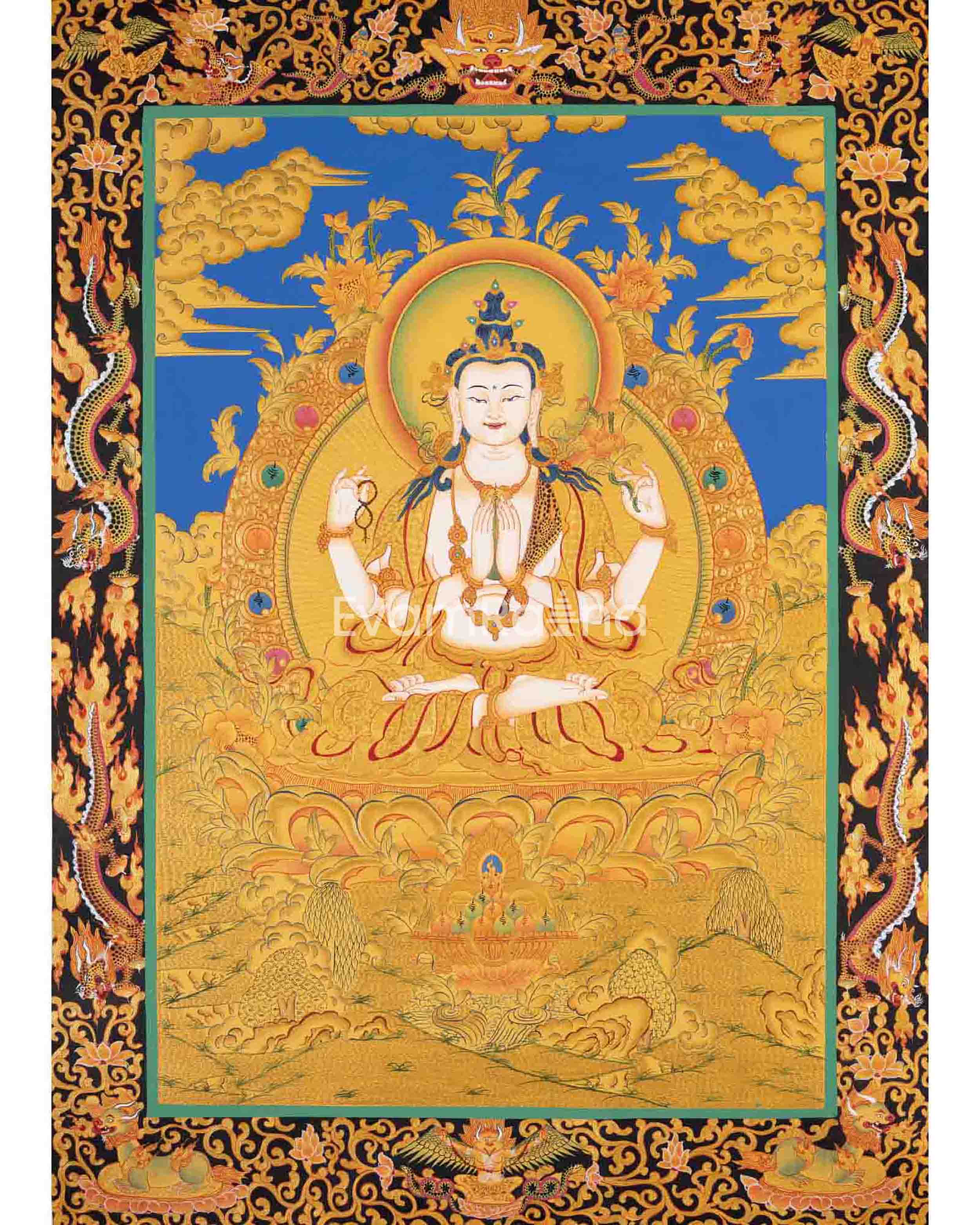 Avalokitesvara Chengrezig Thangka