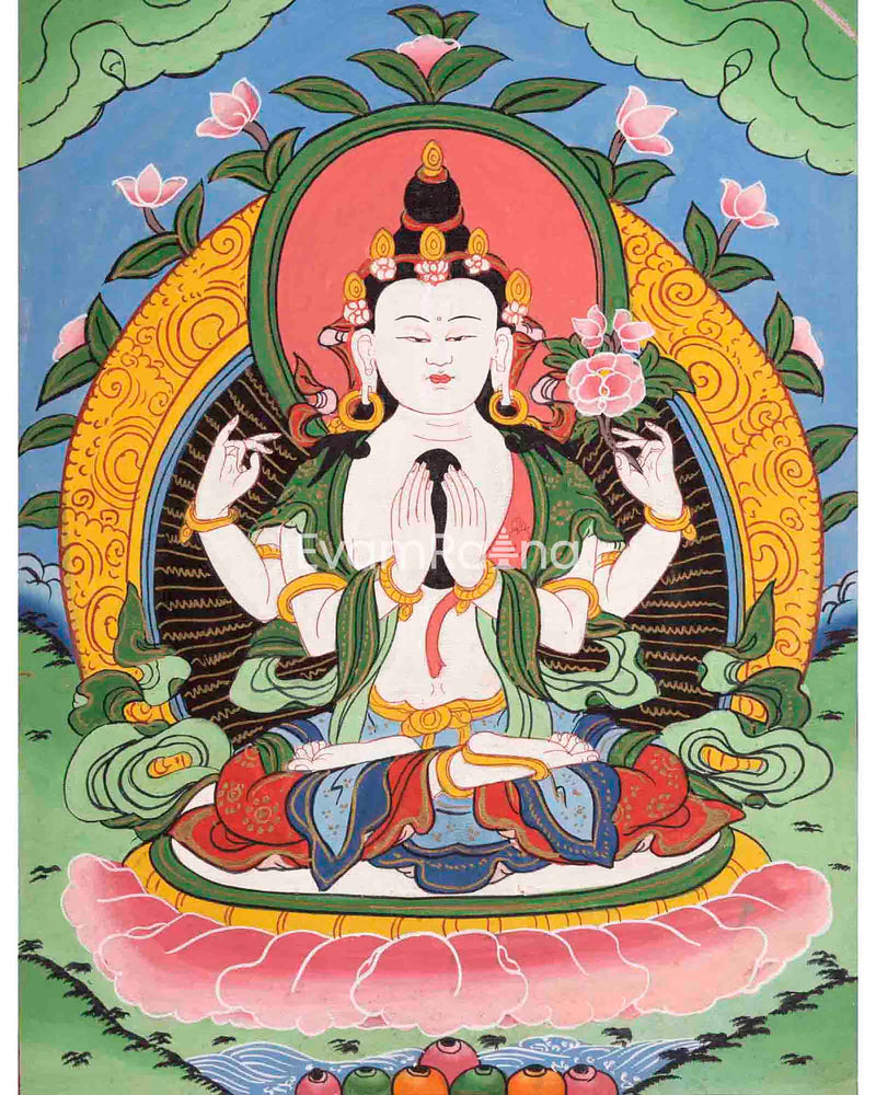 Avalokitesvara Chengrezig Thangka