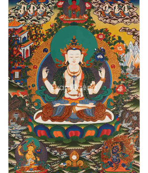Avalokitesvara Chengrezig Thangka