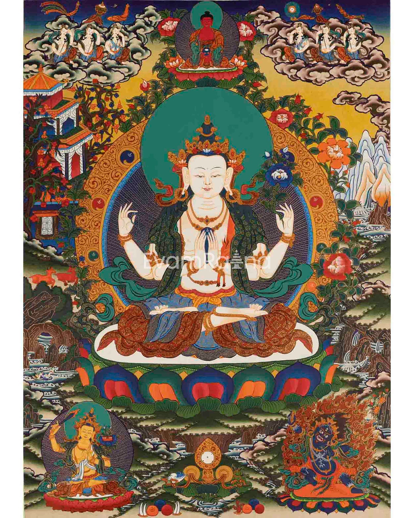 Avalokitesvara Chengrezig Thangka