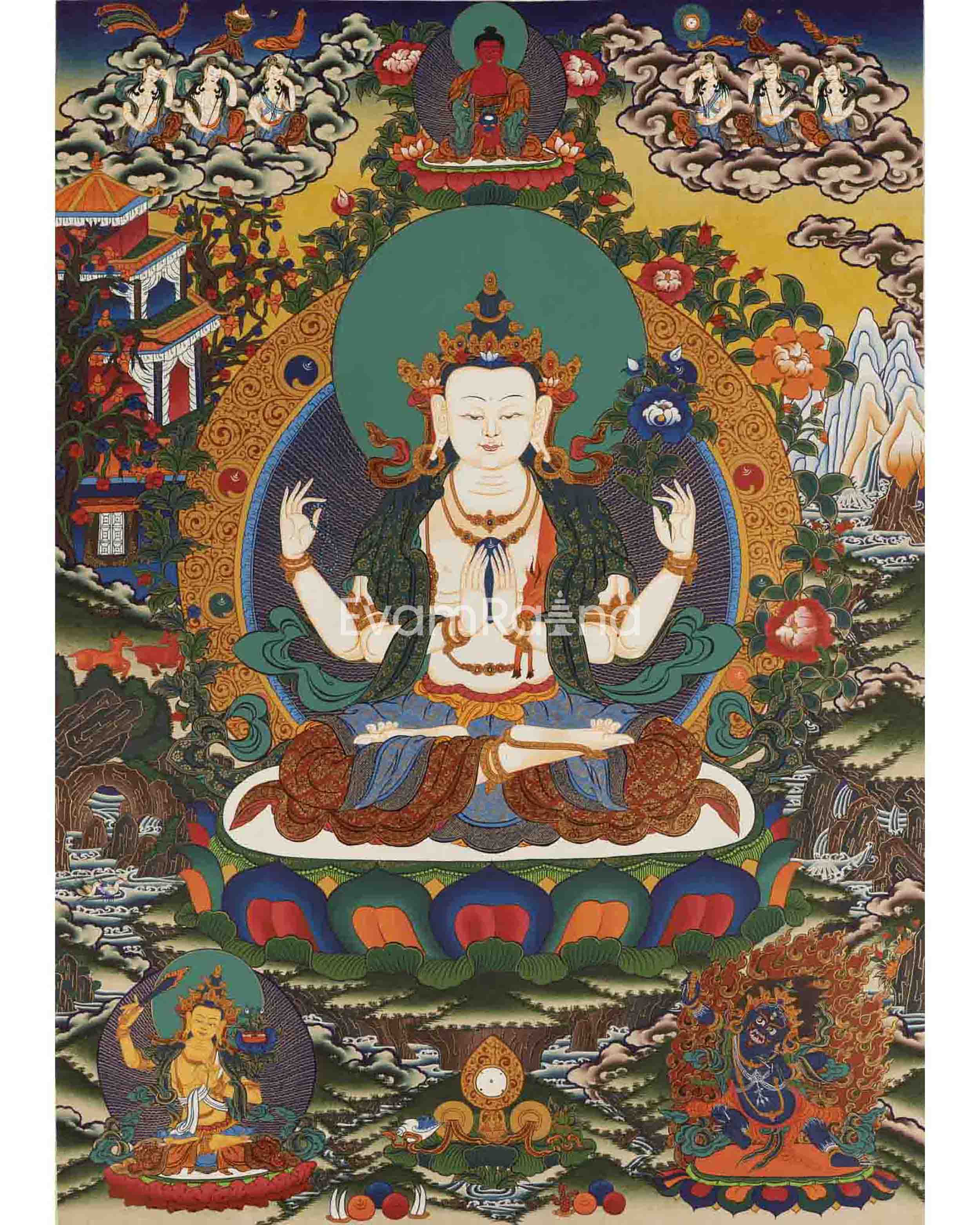 Avalokitesvara Chengrezig Thangka