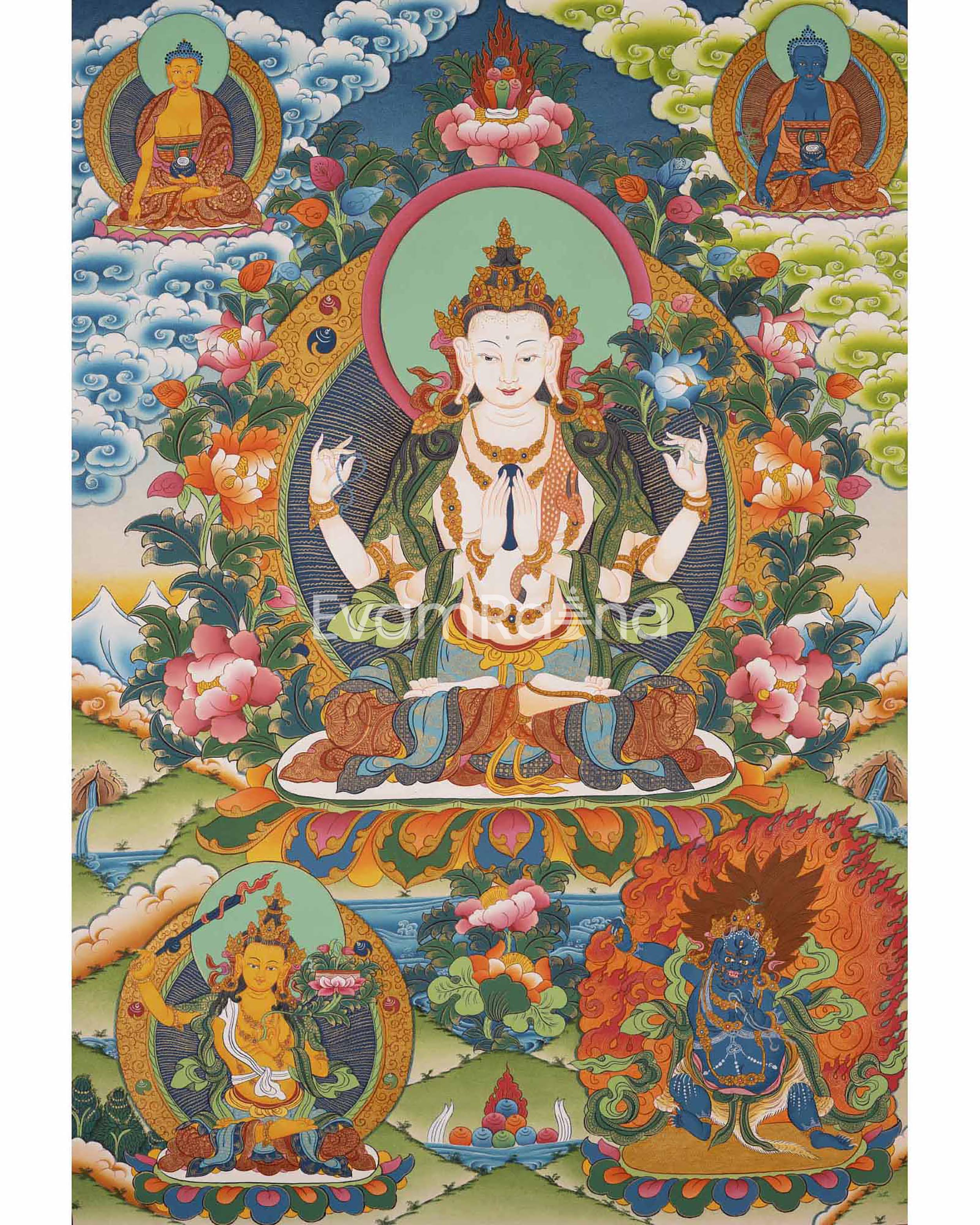 Avalokitesvara Chengrezig Thangka