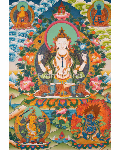 Avalokitesvara Chengrezig Thangka