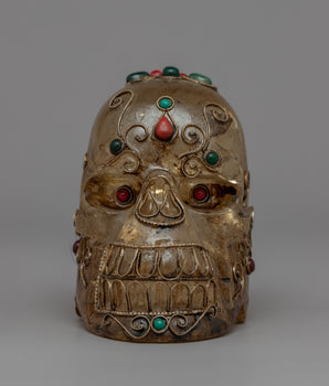 Crystal Skull | Radiant Crystal with Copper and Silver Wiring