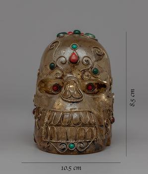 Crystal Skull | Radiant Crystal with Copper and Silver Wiring