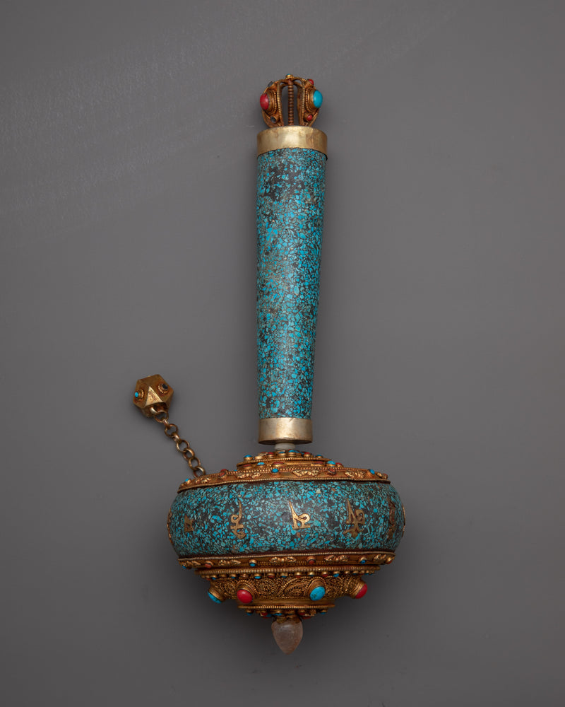 Turquoise Prayer Wheel | Handcrafted with Love & Devotion