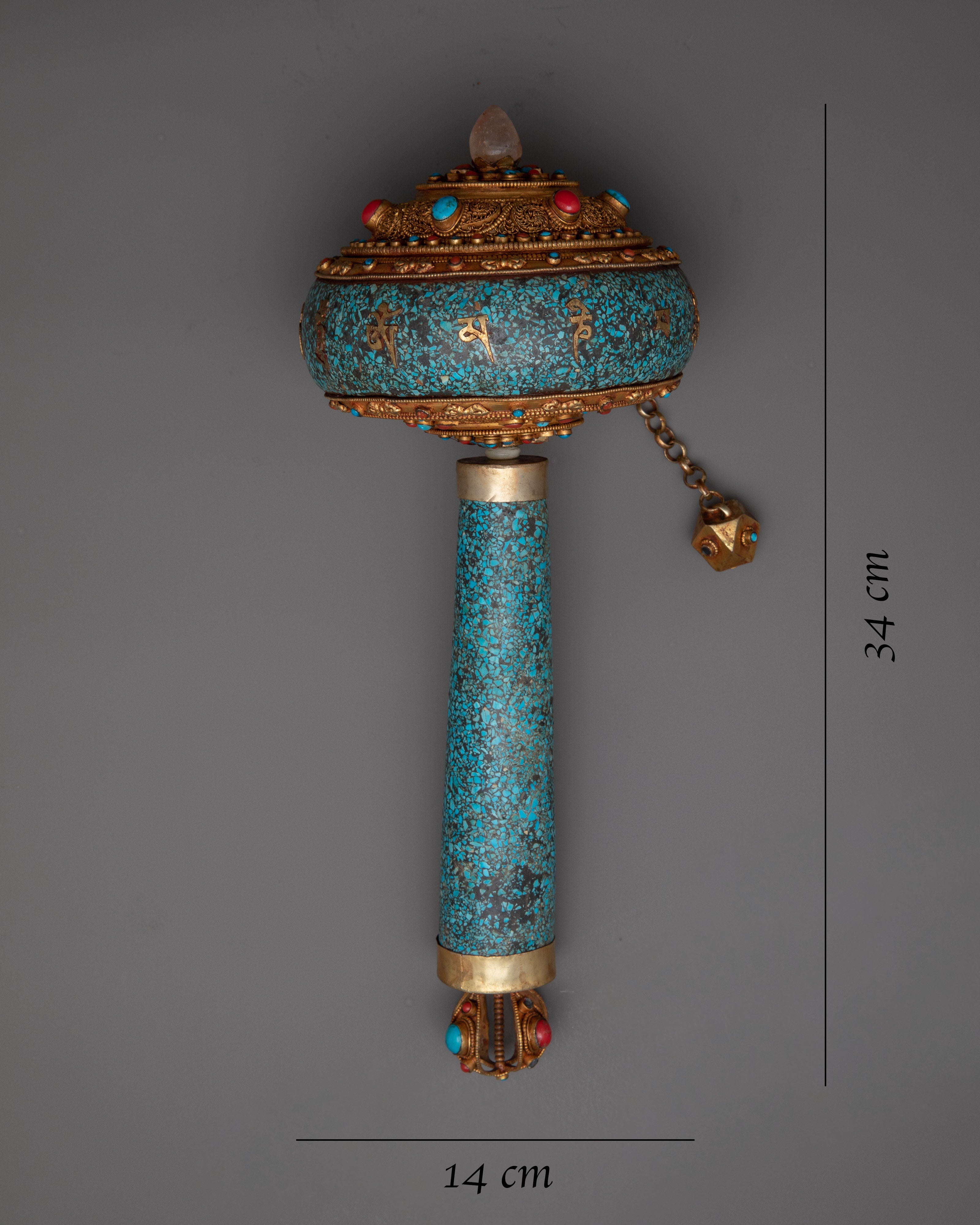 Turquoise Prayer Wheel | Handcrafted with Love & Devotion