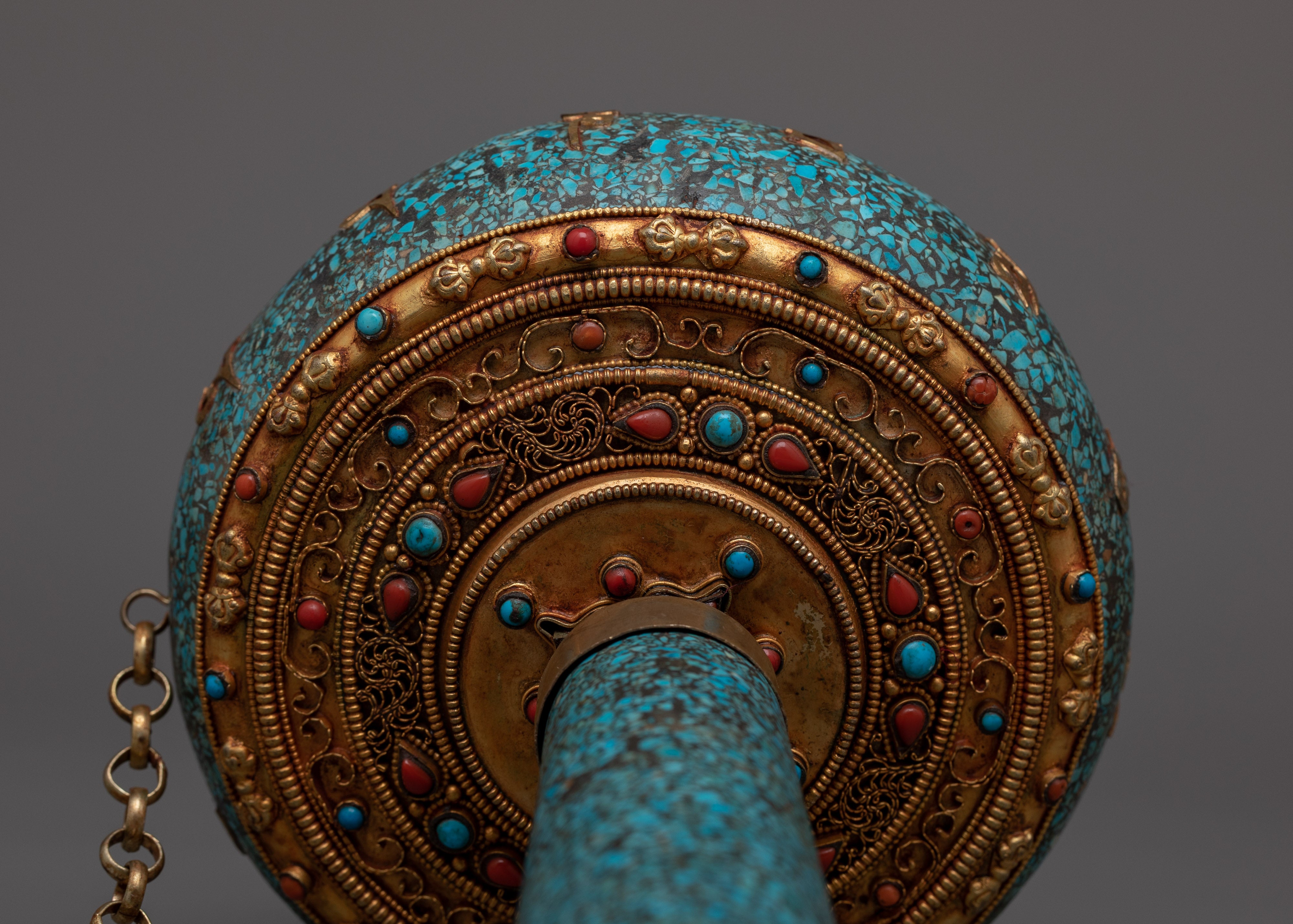 Turquoise Prayer Wheel | Handcrafted with Love & Devotion