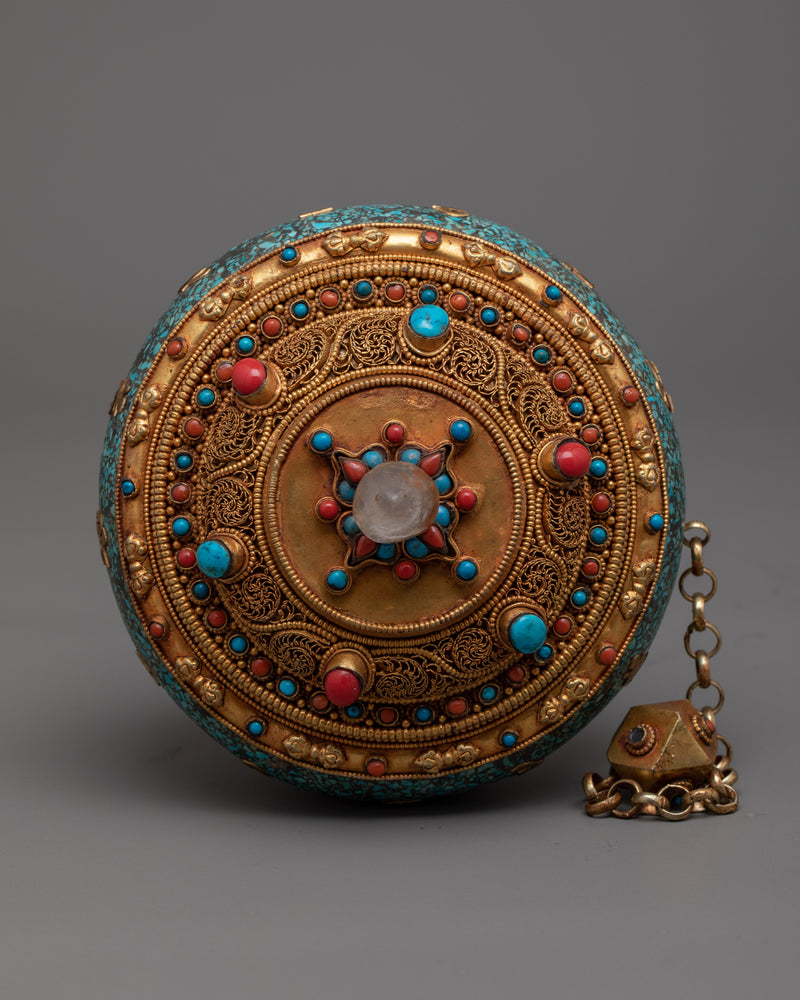 Turquoise Prayer Wheel | Handcrafted with Love & Devotion