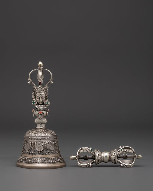 Silver Vajra Bell for Altar | Altar and Meditation