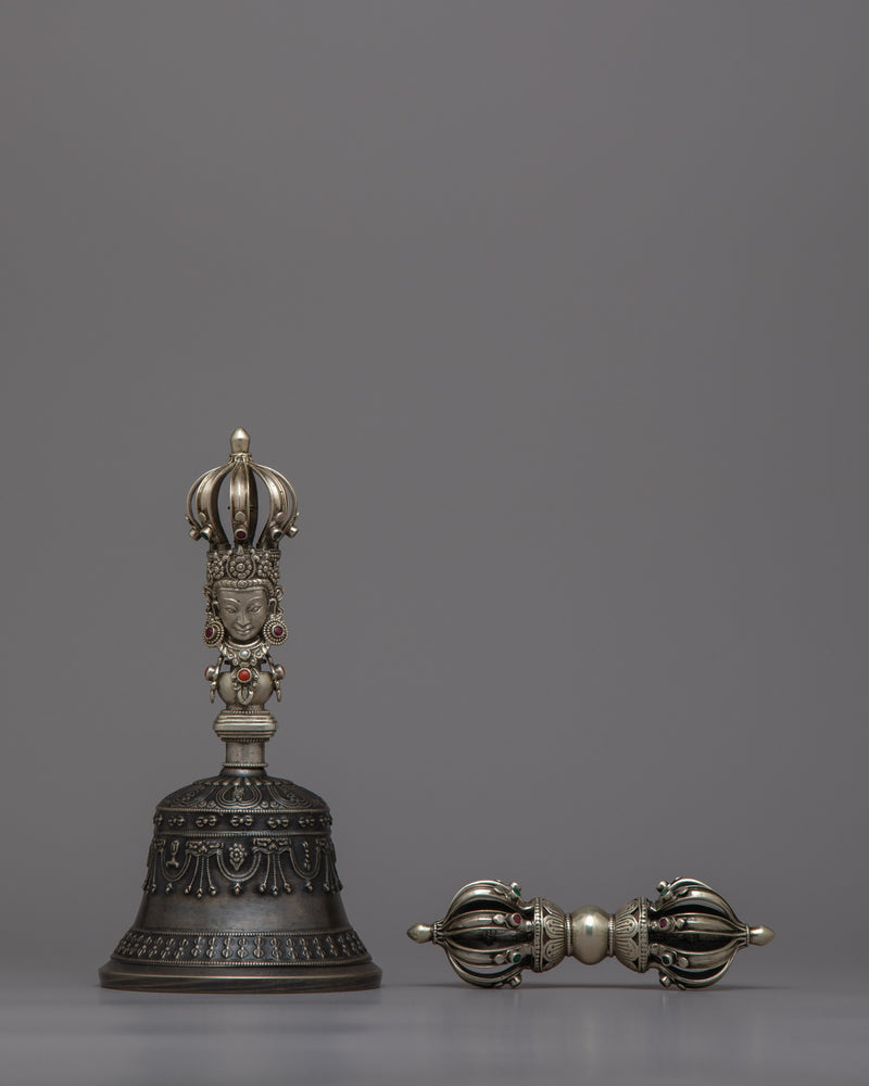 Buddhist Bell and Vajra Set | Sacred Instruments Symbolizing Spiritual Power and Ritual Purity