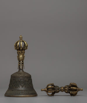 Tibetan Bronze Ritual Bell & Vajra