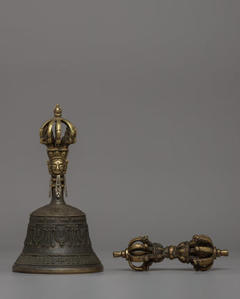 Tibetan Bronze Ritual Bell & Vajra