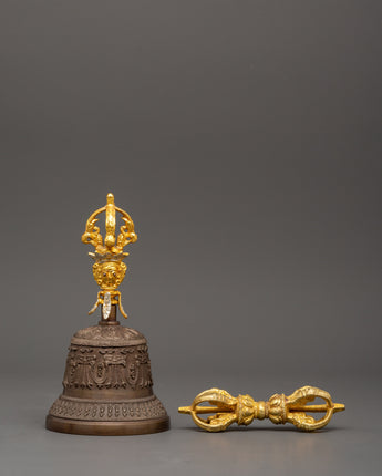 Handcrafted Meditation Bell and Vajra Set