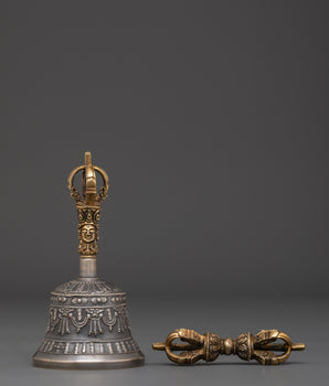Brass Tibetan Bell & Vajra Set