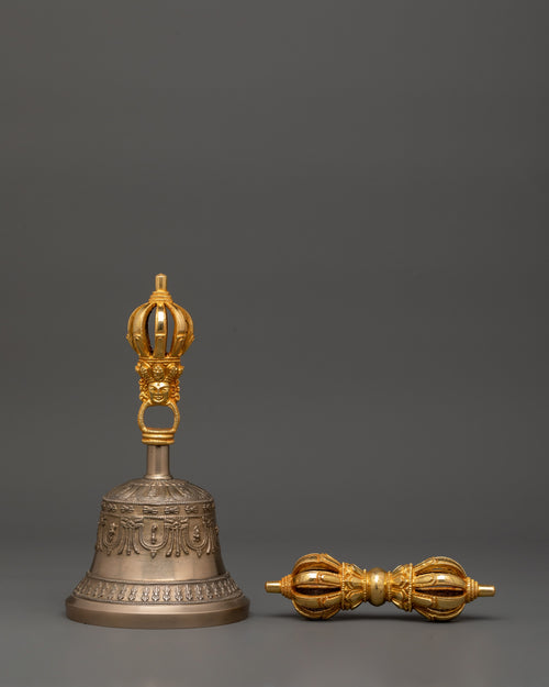 Bell and Vajra Bronze Craft for Altar | Tibetan Ritual Set