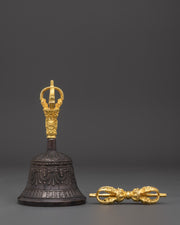Meditation Bell and Vajra Set | Traditional Buddhist Ritual Instrument