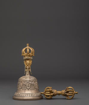 Spiritual Bell and Vajra Set | Sacred Bronze & Brass Ritual Tools