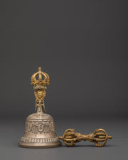 Spiritual Bell and Vajra Set | Sacred Bronze & Brass Ritual Tools
